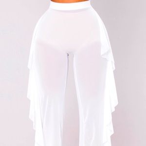 See Through Cover Up Pants- White